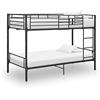 IKAYAA Letto a Castello per Adulti Letto a Castello in Metallo con Rete a doghe Letto Singolo 90x200 Inclus Scomponibile in 2 Letti Singoli-Nero-