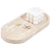 NBEADS Vassoio Da Portata In Marmo Da 12x25cm, Vassoio In Pietra di Travertino con Adesivo Antiscivolo Portaoggetti per Gioielli, Portacandele Decorazione per Il Piano Del Bagno, Ovale