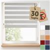 Blumtal Tenda a rullo doppia Klemmfix senza forare 90x210 cm - Tende regolabili per finestre senza fori - Tende interne facili da installare - Persiane a rullo - Grigio Chiaro