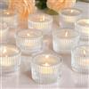 XHYASD 12 Pezzi Portacandele in Vetro Trasparente 5,5 x 3,5 cm, Porta Tea Light per Decorazioni da Tavola, Matrimonio, Compleanno e Arredo Casa