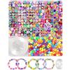 Dutiqozad Perlen zum Auffädeln Bastelset - 1200 Pezzi Set Fai da Te con Perline di Polimero Morbide con Design di Animali, Frutta e Fiori per Creare Braccialetti, Regalo Festivo
