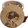 Giomel Scatolina Portaoggetti con Specchio Rotonda Personalizzata con Incisione in Bambù Personalizzabile con Logo Grafica o Testo Idea Regalo Simpatica ed Originale per ogni Occasione