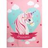 Unicorno Copertina Plaid in Pile, Mis. 120x150 cm, col. Rosa, 100% Poliestere