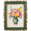 Upluxmira Cornice portafoto vintage in resina verde e oro, 15 x 20 cm, con incisione floreale, decorazione da parete per casa, ufficio o galleria (17,8 cm)