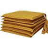 HABITA 33 HOME Cuscini Sedie Cucina Set da 4 o 6 Cuscini per Sedie Quadrati 40x40 cm Coprisedia con Laccetti Copri Sedia da Cucina Sfoderabili Cuscino Sedia Microfibra Made in Italy (6 Mic, Senape)