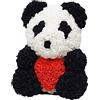 Moageme Orso di fiori, panda artificiale con decorazione a forma di cuore, San , compleanno, matrimonio, per mamma, donna (25 cm)