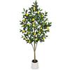 Oairse Piante artificiali, albero di limone, 150 cm, pianta artificiale, decorazione per interni, pianta d'arte come vera in vaso per decorazione da tavolo, ufficio, bagno, camera da letto, soggiorno