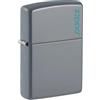 Zippo Accendino Zippo® Flat Grey con Logo 49452ZL, Accendino Antivento Ricaricabile Zippo, Realizzato in Metallo con Caratteristico click Zippo, Color Grigio Opaco, Made in USA, Ottima Idea Regalo
