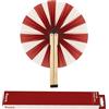 Fisura - Ventaglio pieghevole con righe rosse e bianche, ventaglio originale in carta, pai pai bianco e rosso, accessorio per matrimonio, dettaglio per invitati, idea regalo festa