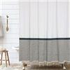 HALL & PERRY Tenda da doccia moderna con nappe, 100% cotone, tessuto a righe, con nappe, per decorazione del bagno (marrone chiaro, 183 x 183 cm)