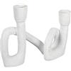 Bloomingville Portacandele moderno scultoreo doppio, conico bianco