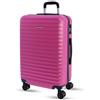 DON ALGODON Valigia media 23 kg | Valigia da viaggio rigida con 4 ruote doppie a 360°, lucchetto TSA e maniglia telescopica | Bagaglio impermeabile per viaggi in aereo, Rosa, Classico