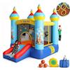 AKEYDIY Castello gonfiabile con scivolo, 270 x 210 x 180 cm, per bambini da 3 a 8 anni, design con animali della giungla, per interni ed esterni (blu)