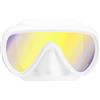 Cressi dal 1946 - Honey - Maschera Compatta Design Specifico per Donna, Monovetro Temperato, Morbido Facciale in Silicone 100%, Fibbie Rapide - Bianco/Bianco 420 UV Lenti Giallo/Blu - Unica