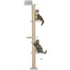 PawHut Mensole da parete per gatti, 180 cm, palo per griffare, in iuta, colore: grigio chiaro