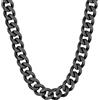 ChainsHouse Catene nere 12mm Chunky Miami Collana a maglia cubana per uomo donna 20 pollici