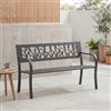 Garden Vida Panchina da Giardino in Acciaio, Design a Tulipano 3 posti a Sedere per Esterni con mobili da Giardino