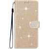 SEHEYA Cover per iPhone 11 Custodia Portafoglio a Libro Brillantini Diamante Fibbia Chiusura Magnetica Borsa Glitter PU Pelle Porta Carte Cavalletto Caso, Oro