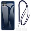 Shantime Custodia e Tracolla Compatibile con Wiko Y82 Cover per Telefono e Cinturino da Collo Regolabile con Fibbie in Metallo e 2 Patch(Chiaro + Blu)