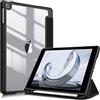 FINTIE Custodia per iPad 6a Gen. 2018 / 5a Gen. 2017 / iPad Air 2 / Air 9.7 Pollici con Pencil Holder, Antiurto Sottile Case Posteriore Trasparente Cover con Auto Sveglia/Sonno, Nero