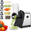 Nictemaw Tritacarne Elettrico 250W, Grattugia elettrica Multifunzione Affettaverdure con 5 tamburi di taglio, Acciaio Inox