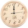 Hosrivae Natural- Orologio da parete scandinavo facile da montare, ideale per bagno turco umido, resistente IP65 trattata con cicuta resistente al calore
