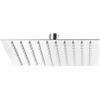 Wiltec Soffione doccia quadrato 25x25cm effetto pioggia in acciaio inossidabile