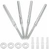 QWORK® set di 4 reggimensola a parete invisibili Ø10x100mm, supporto mensola in acciaio con rondelle e tasselli muro - portata 18kg
