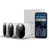 Arlo Ultra 3 Telecamera WiFi Esterno Senza Fili 4K UHD, riconoscimento AI, visione notturna a colori, audio bidirezionale, compatibile con Alexa, prova Arlo Secure inclusa, 3 Telecamere + Smarthub