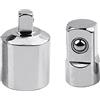 Pitadue Adattatore placcato in acciaio inox a cricchetto, riduttore, bussole da 1/2 a 1/4 1/4 a 1/2 per chiave inglese