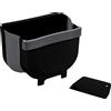 WENKO Cestino per rifiuti Cestino in plastica pieghevole Bagno WC Cucina nero Fago