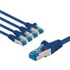 Goobay Cavo patch CAT 6ₐ, S/FTP (PiMF), 5 m, blu, set da 5 pezzi, 5 m - Conduttore in rame (CU), guaina priva di alogeni (LSZH)
