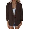 KBOPLEMQ - Blazer da donna elegante sportivo per ufficio, con stampa leopardata, a maniche lunghe, giacca bomber, cappotto elegante da ufficio, con bottoni, leggero, moda business, giacca in tinta