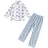 Generisch Pigiama da donna in pile con cerniera - 2 pezzi con motivo a scacchiera · Morbido pigiama per le fredde giornate invernali, Stile/H02 Blu, Taglia unica