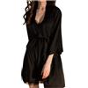 KBOPLEMQ Vestaglia da donna con camicia da notte, in due pezzi, raso, sexy, set di biancheria da notte in seta, accappatoio corto, con cintura, babydoll, camicia da notte, 2 pezzi, set di pigiama