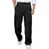 Generisch Pantaloni da uomo con gamba larga e pieghe in vita, eleganti pantaloni in tessuto largo, moderni pantaloni da lavoro per riunioni di lavoro rilassate o per il tempo libero elegante, Stil_f02 Nero, XXL