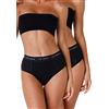 Lovable Slip Alto da Ciclo Mestruale Flusso Medio in Cotone | Mutande Mestruali Riutilizzabili e Assorbenti | Intimo Period Panties Bi-Pack Donna x2, Nero, XL