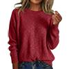 Duohropke Maglione con Paillettes da Donna Tinta Unita Top all'Uncinetto Girocollo Manica Lunga Maglione Glitterato Maglioncino Casual Oversize Lavorato a Maglia Camicetta Abbigliamento Hippie Comodo