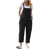 KBOPLEMQ Jumpsuits Donna Senza Maniche Casual Baggy Locker Salopette Spaghetti Spalline Oversize Pantaloni Lunghi Estensibili con Tasche 2024 Salopette Donna, Blu, S
