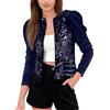 Duohropke Smat Glitzer Bolero da Donna con Paillettes, Giacca per Capodanno, Top da Party, Outfit per Carnevale, Cardigan per Feste, Bluse Eleganti per Matrimonio, Bolero in Velluto, Giacca Corta, Top