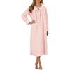 Cexiakong Camicia da notte da donna a maniche lunghe, in flanella, abito lungo, pigiama caldo, pigiameria, autunno, inverno, taglie grandi, vestibilità larga, comoda, morbida, abbigliamento casual, O