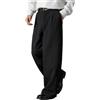 Eauptffy Pantaloni da lavoro da uomo a righe, a vita alta, elasticizzati, leggeri, a righe, per attività all'aria aperta, a gamba larga, vintage, comodi ed eleganti, O nero., XL