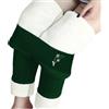 Eauptffy Leggings da donna, imbottiti, termici, da donna, invernali, con orsacchiotto, termici, pantaloni da corsa, pantaloni da corsa, leggings elasticizzati, sportivi, leggings da donna, verde, L
