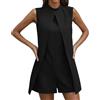 Duohropke Tuta da donna elegante, corta, estiva, senza maniche, casual, larga, estiva, a gamba larga, per feste, matrimoni, Nero , M