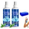 Kawiithn Set da 2 Spray Refrigerante Corpo da 100ml con Asciugamano Rinfrescante, Ghiaccio Istantaneo e Spray Rinfrescante Estivo al Mentolo per Vestiti, Auto, Spiaggia, Piscina, Sport e Commute Viaggi