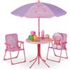 Relaxdays Tavolo Bambini con Ombrellone, Set con 2 Sedie, da Campeggio e Giar...