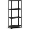 Keter 9503000 SCAFFALE 4 Ripiani PIENI Plus KIS, Nero, 60x30x135 cm