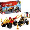 LEGO NINJAGO Battaglia su Auto e Moto di Kai e Ras, Veicoli Giocattolo da Corsa con 2 Minifigure, Giochi Ninja per Bambini e Bambine dai 4 Anni in su, Serie Dragons Rising 71789