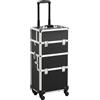 Yaheetech Valigia Trolley Make Up 3 in 1 Porta Trucchi per Estetista Professi...
