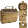 SMONT Trousse tattica da uomo, 24,1 cm, da appendere, per rasatura e igiene da bagno, Marrone, Multiuso